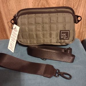 Ihkwip quilted crossbody with removable wristlet in military olive